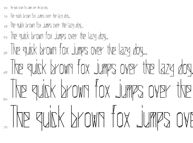 Delta Universe font waterfall